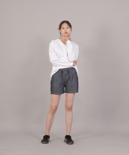 SAINTCREW(セントクルー)の「ポケットレスコットンショートパンツ CWS-390 デニムライトインディゴ(その他パンツ・レディース・その他・フリー)」の7枚目の写真