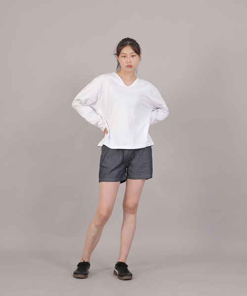 SAINTCREW(セントクルー)の「ポケットレスコットンショートパンツ CWS-390 デニムライトインディゴ(その他パンツ・レディース・その他・フリー)」の11枚目の写真