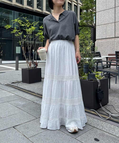 Jena espace merveilleux（ジェナ　エスパスメルヴェイユ）の「半袖ニットポロ（ニット/セーター・レディース・ブラウン/グレー・FREE）」の19枚目の写真
