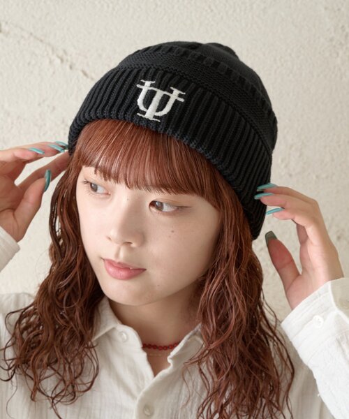 CIAOPANIC TYPY（チャオパニックティピー）の「UNITITLESロゴニットビーニー（ニットキャップ/ビーニー・メンズ・ブラック/ネイビー・ONE SIZE）」の4枚目の写真