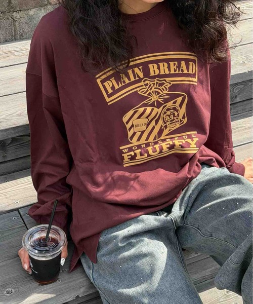 AS KNOW AS plus（アズノゥアズプラス）の「☆オーバーサイズ フロッキープリントアソートロンT【UNISEX ITEM】（Tシャツ/カットソー・レディース・ブラウン/オートミール/チャコール/キナリ・FREE）」の4枚目の写真