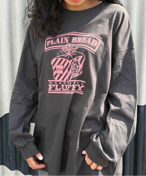AS KNOW AS plus（アズノゥアズプラス）の「☆オーバーサイズ フロッキープリントアソートロンT【UNISEX ITEM】（Tシャツ/カットソー・レディース・ブラウン/オートミール/チャコール/キナリ・FREE）」の3枚目の写真