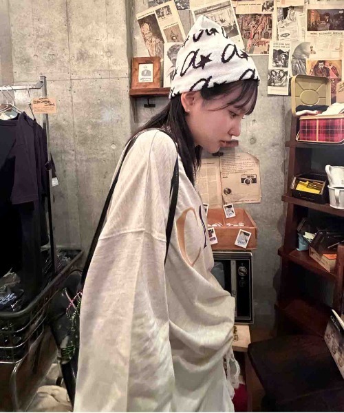 AS KNOW AS plus（アズノゥアズプラス）の「☆オーバーサイズ フロッキープリントアソートロンT【UNISEX ITEM】（Tシャツ/カットソー・レディース・ブラウン/オートミール/チャコール/キナリ・FREE）」の19枚目の写真