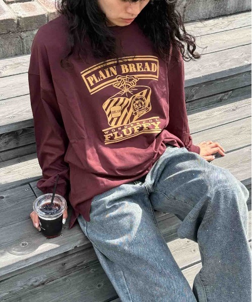 AS KNOW AS plus（アズノゥアズプラス）の「☆オーバーサイズ フロッキープリントアソートロンT【UNISEX ITEM】（Tシャツ/カットソー・レディース・ブラウン/オートミール/チャコール/キナリ・FREE）」の22枚目の写真