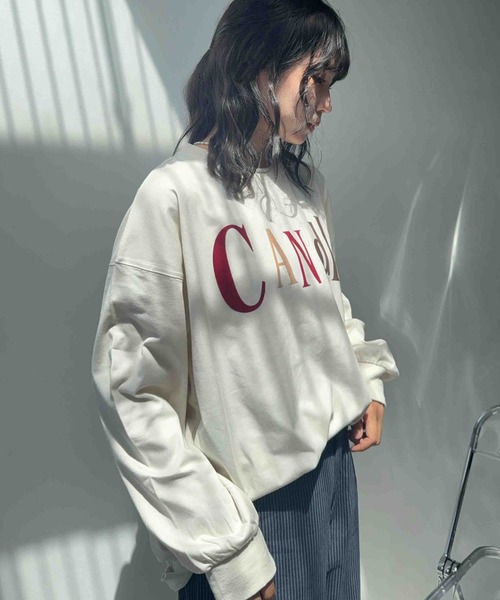 AS KNOW AS plus（アズノゥアズプラス）の「☆オーバーサイズ フロッキープリントアソートロンT【UNISEX ITEM】（Tシャツ/カットソー・レディース・ブラウン/オートミール/チャコール/キナリ・FREE）」の6枚目の写真