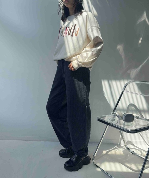 AS KNOW AS plus（アズノゥアズプラス）の「☆オーバーサイズ フロッキープリントアソートロンT【UNISEX ITEM】（Tシャツ/カットソー・レディース・ブラウン/オートミール/チャコール/キナリ・FREE）」の13枚目の写真