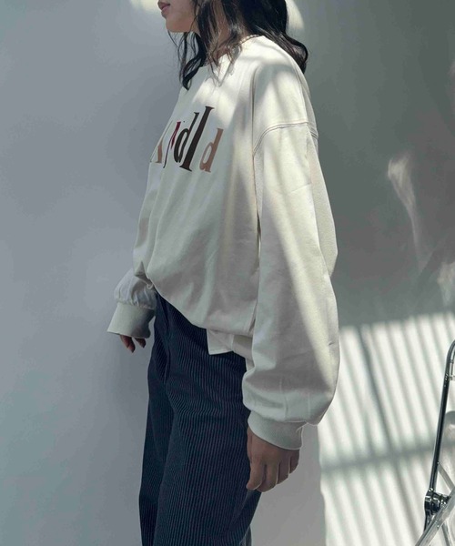 AS KNOW AS plus（アズノゥアズプラス）の「☆オーバーサイズ フロッキープリントアソートロンT【UNISEX ITEM】（Tシャツ/カットソー・レディース・ブラウン/オートミール/チャコール/キナリ・FREE）」の10枚目の写真