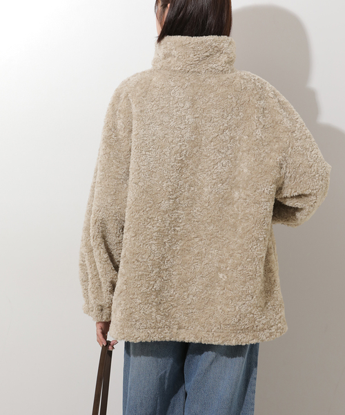 JOURNAL STANDARD relume(ジャーナルスタンダード レリューム)の「カールファースタンドカラーブルゾン(その他アウター・レディース・チャコールグレー/ライトグレー・FREE)」の15枚目の写真