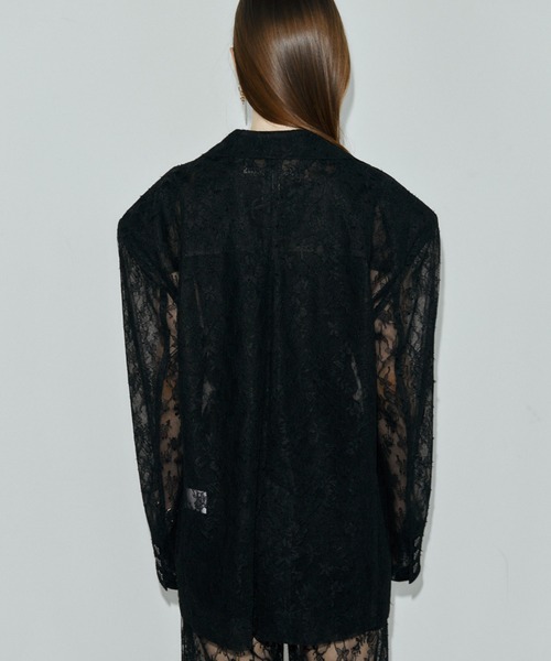 JOSE MOON（ジョゼムーン）の「LACE SINGLE JACKET/レースシングルジャケット（テーラードジャケット・レディース・ブラック/ホワイト・FREE）」の7枚目の写真