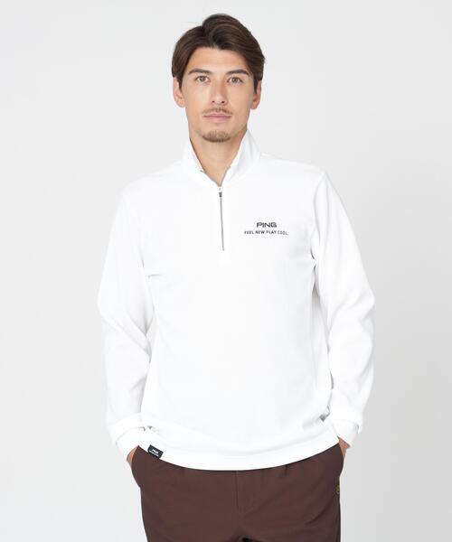 PING（ピン）の「【PING APPAREL】ストレッチワッフルハーフジップカットソー (MENS)（スウェット・メンズ・ブラック/ホワイト/カーキ・L/LL/M/LL1/S）」の2枚目の写真