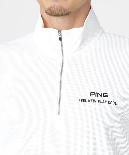 PING（ピン）の「【PING APPAREL】ストレッチワッフルハーフジップカットソー (MENS)（スウェット・メンズ・ブラック/ホワイト/カーキ・L/LL/M/LL1/S）」の7枚目の写真