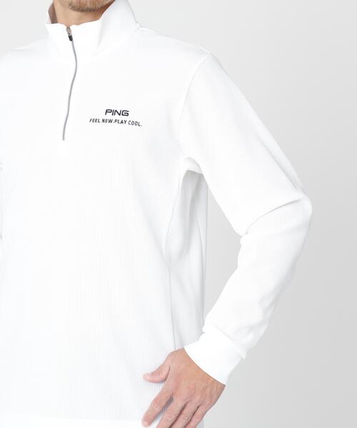 PING（ピン）の「【PING APPAREL】ストレッチワッフルハーフジップカットソー (MENS)（スウェット・メンズ・ブラック/ホワイト/カーキ・L/LL/M/LL1/S）」の8枚目の写真