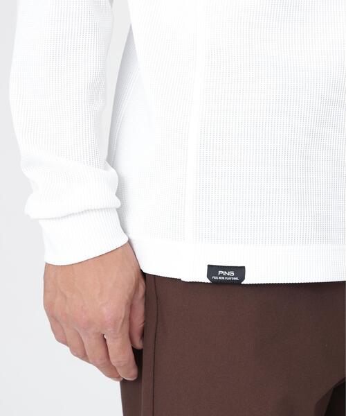 PING（ピン）の「【PING APPAREL】ストレッチワッフルハーフジップカットソー (MENS)（スウェット・メンズ・ブラック/ホワイト/カーキ・L/LL/M/LL1/S）」の9枚目の写真