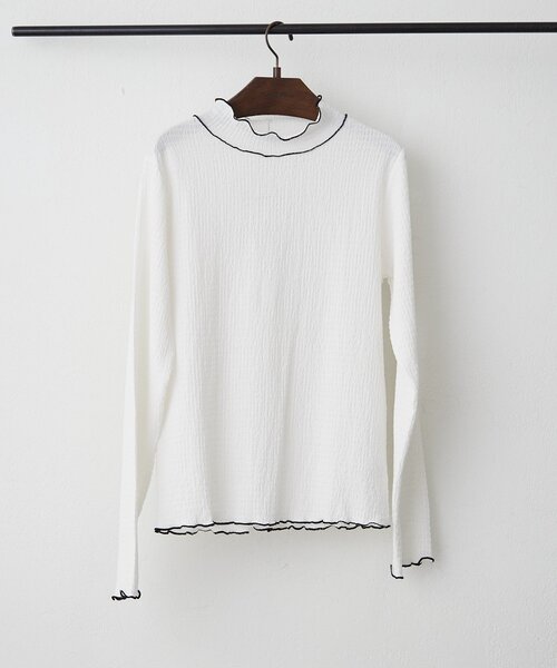 Remind me and forever（リマインドミーアンドフォーエバー）の「配色メローロンT（Tシャツ/カットソー・レディース・ブラック/アイボリー・FREE）」の13枚目の写真
