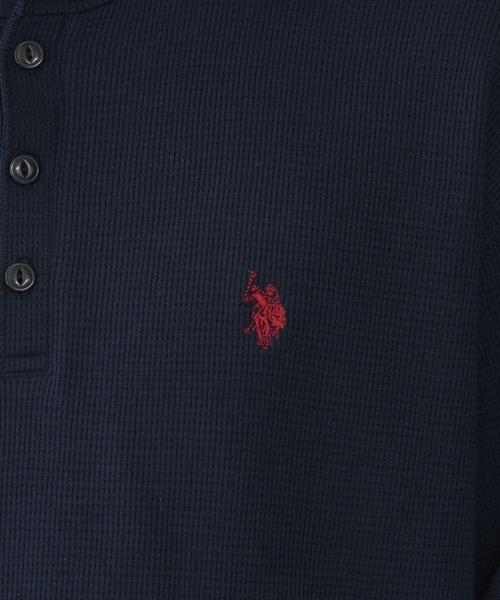 U.S. POLO ASSN.(ユーエスポロアッスン)の「∴WEGO/【26年秋冬新作】U.S.POLO ASSN.ヘンリーネックロンT(Tシャツ/カットソー・メンズ・ネイビー/杢グレー/ホワイト/ブラック・X-LARGE/LARGE/MEDIUM)」の10枚目の写真