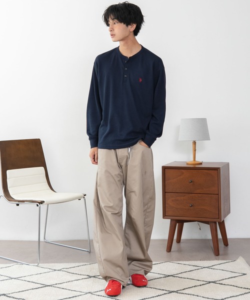 U.S. POLO ASSN.(ユーエスポロアッスン)の「∴WEGO/【26年秋冬新作】U.S.POLO ASSN.ヘンリーネックロンT(Tシャツ/カットソー・メンズ・ネイビー/杢グレー/ホワイト/ブラック・X-LARGE/LARGE/MEDIUM)」の17枚目の写真