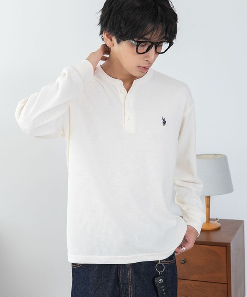 U.S. POLO ASSN.(ユーエスポロアッスン)の「∴WEGO/【26年秋冬新作】U.S.POLO ASSN.ヘンリーネックロンT(Tシャツ/カットソー・メンズ・ネイビー/杢グレー/ホワイト/ブラック・X-LARGE/LARGE/MEDIUM)」の18枚目の写真