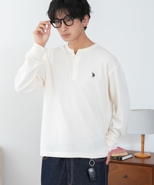 U.S. POLO ASSN.(ユーエスポロアッスン)の「∴WEGO/【26年秋冬新作】U.S.POLO ASSN.ヘンリーネックロンT(Tシャツ/カットソー・メンズ・ネイビー/杢グレー/ホワイト/ブラック・X-LARGE/LARGE/MEDIUM)」の19枚目の写真