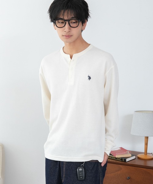 U.S. POLO ASSN.(ユーエスポロアッスン)の「∴WEGO/【26年秋冬新作】U.S.POLO ASSN.ヘンリーネックロンT(Tシャツ/カットソー・メンズ・ネイビー/杢グレー/ホワイト/ブラック・X-LARGE/LARGE/MEDIUM)」の20枚目の写真