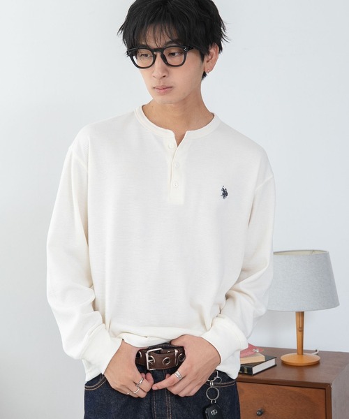 U.S. POLO ASSN.(ユーエスポロアッスン)の「∴WEGO/【26年秋冬新作】U.S.POLO ASSN.ヘンリーネックロンT(Tシャツ/カットソー・メンズ・ネイビー/杢グレー/ホワイト/ブラック・X-LARGE/LARGE/MEDIUM)」の21枚目の写真