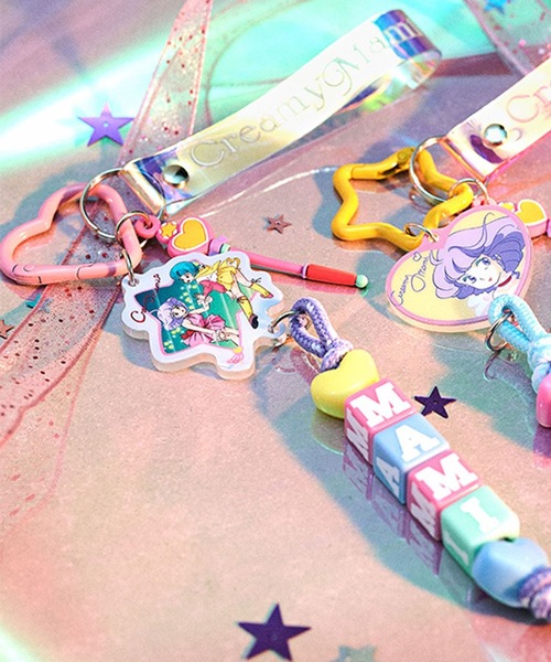 【廃盤・超希少】キーホルダー みみすま セール】チャーム付きストラップ[クリィミーマミコラボ]（キーホルダー