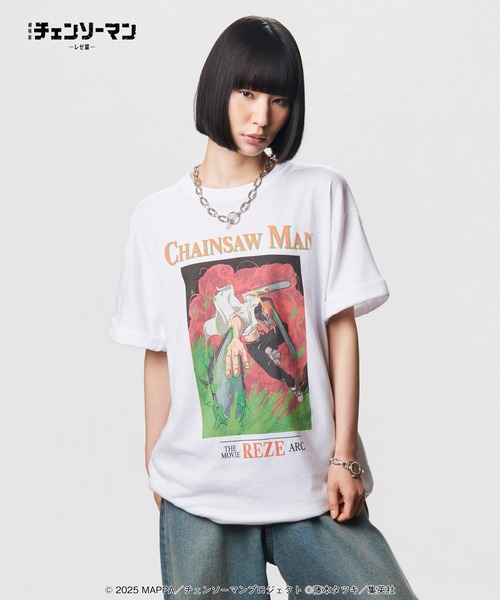 glamb(グラム)の「Chainsaw Man T-shirt / チェンソーマン Tシャツ(Tシャツ/カットソー・メンズ・ホワイト/ブラック・M/L/XL)」の6枚目の写真