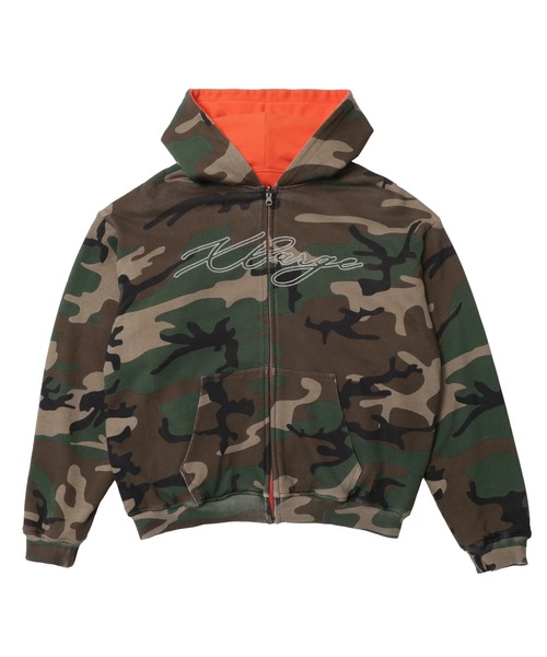XLARGE(エクストララージ)の「REVERSIBLE CAMO ZIP HOODED SWEATSHIRT(パーカー・メンズ・オレンジ/ブラック・XL/L/M/S)」の19枚目の写真