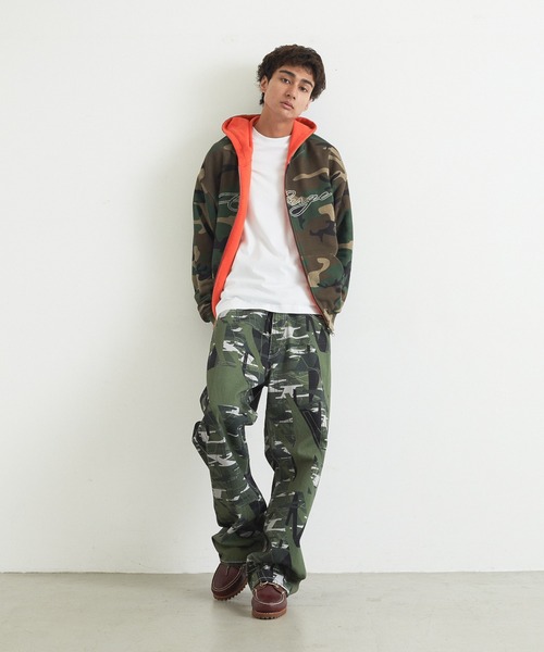 XLARGE(エクストララージ)の「REVERSIBLE CAMO ZIP HOODED SWEATSHIRT(パーカー・メンズ・オレンジ/ブラック・XL/L/M/S)」の8枚目の写真