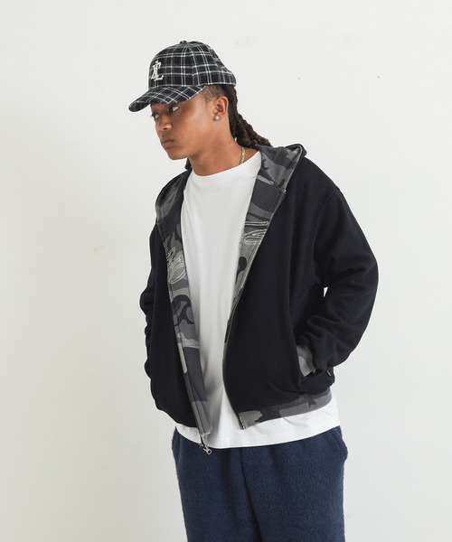 XLARGE(エクストララージ)の「REVERSIBLE CAMO ZIP HOODED SWEATSHIRT(パーカー・メンズ・オレンジ/ブラック・XL/L/M/S)」の11枚目の写真