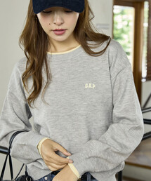 PUBLUX × GAP/ギャップ 配色 レイヤード カシミア ブレンド クルーネック ニット　限定展開