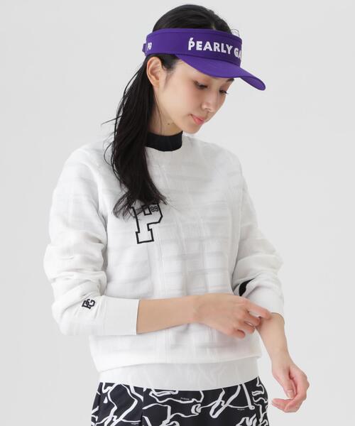 PEARLY GATES(パーリーゲイツ)の「14G地柄ジャガードクルーネックニットプルオーバー (WOMENS)(ニット/セーター・レディース・ネイビー/ホワイト/グリーン系その他2・LARGE/SMALL/MEDIUM)」の6枚目の写真