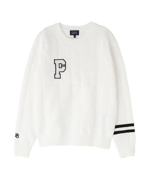 PEARLY GATES(パーリーゲイツ)の「14G地柄ジャガードクルーネックニットプルオーバー (WOMENS)(ニット/セーター・レディース・ネイビー/ホワイト/グリーン系その他2・LARGE/SMALL/MEDIUM)」の9枚目の写真