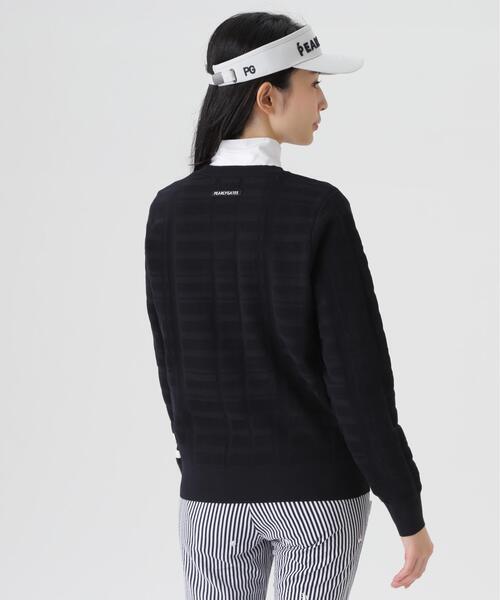 PEARLY GATES(パーリーゲイツ)の「14G地柄ジャガードクルーネックニットプルオーバー (WOMENS)(ニット/セーター・レディース・ネイビー/ホワイト/グリーン系その他2・LARGE/SMALL/MEDIUM)」の15枚目の写真