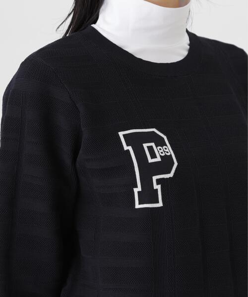PEARLY GATES(パーリーゲイツ)の「14G地柄ジャガードクルーネックニットプルオーバー (WOMENS)(ニット/セーター・レディース・ネイビー/ホワイト/グリーン系その他2・LARGE/SMALL/MEDIUM)」の18枚目の写真