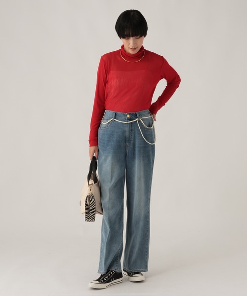 Elura(エルーラ)の「シアチュールハイネックプルオーバー/1078548(Tシャツ/カットソー・レディース・ブラック/レッド/オフホワイト・FREE)」の17枚目の写真