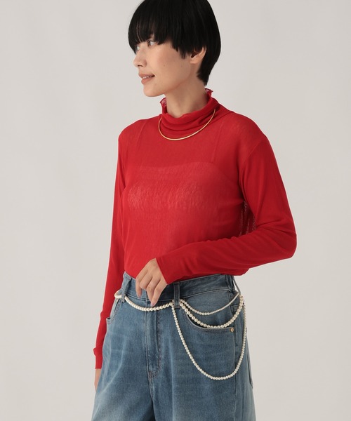 Elura(エルーラ)の「シアチュールハイネックプルオーバー/1078548(Tシャツ/カットソー・レディース・ブラック/レッド/オフホワイト・FREE)」の19枚目の写真