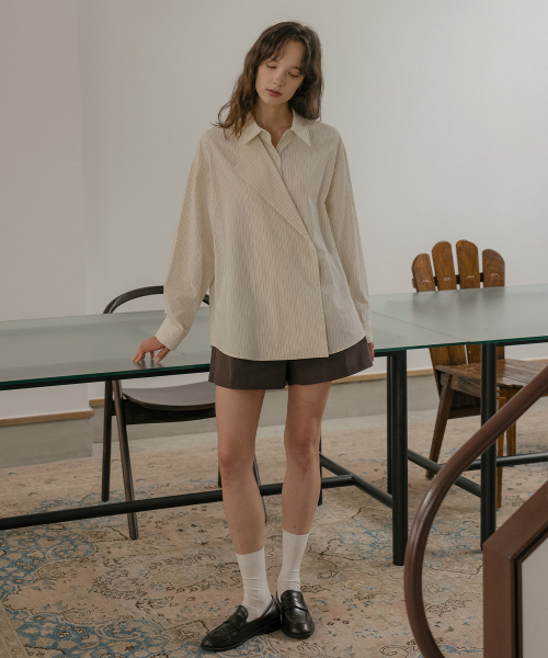 TILL I DIE（ティルアイダイ）の「2way stripe wrap shirt [TIFA06SH01]_Ivory（シャツ/ブラウス・レディース・アイボリー・FREE）」の2枚目の写真