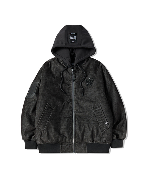 LIFE WORK(ライフワーク)の「Wロゴ コーデュロイ フライトジャンパー(ブルゾン・メンズ・ブラウン/ダークブルー・LARGE/MEDIUM)」の1枚目の写真