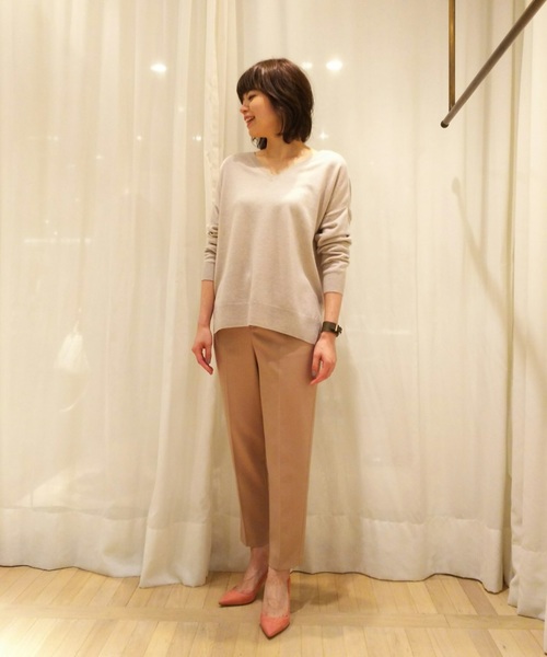 Liesse(リエス)の「ストレッチ ニーレングスパンツ(その他パンツ・レディース・ブラック/ベージュ・M/S/L)」の1枚目の写真