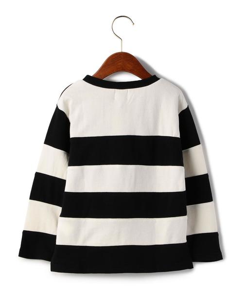 green label relaxing（グリーンレーベルリラクシング）の「【KIDS】ウラケワイド キリカエボーダー◆（Tシャツ/カットソー・キッズ・ベージュ/ブラック・105/135/125/115/95）」の13枚目の写真