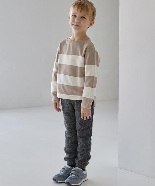 green label relaxing（グリーンレーベルリラクシング）の「【KIDS】ウラケワイド キリカエボーダー◆（Tシャツ/カットソー・キッズ・ベージュ/ブラック・105/135/125/115/95）」の15枚目の写真