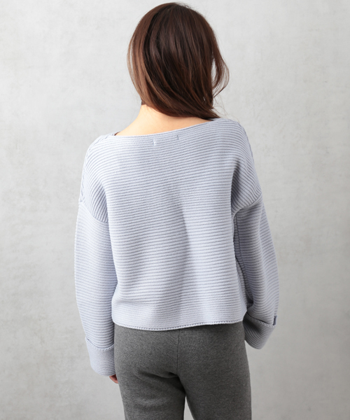 COLONY 2139（コロニートゥーワンスリーナイン）の「リップル袖ターンバックプルオーバー（ニット/セーター・レディース・ブラック/ライトブルー/ホワイト・FREE）」の13枚目の写真