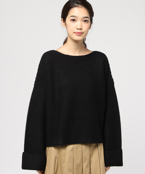 COLONY 2139（コロニートゥーワンスリーナイン）の「リップル袖ターンバックプルオーバー（ニット/セーター・レディース・ブラック/ライトブルー/ホワイト・FREE）」の4枚目の写真