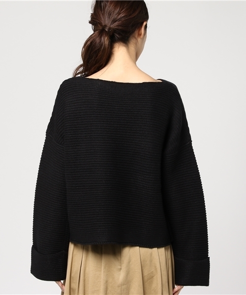 COLONY 2139（コロニートゥーワンスリーナイン）の「リップル袖ターンバックプルオーバー（ニット/セーター・レディース・ブラック/ライトブルー/ホワイト・FREE）」の6枚目の写真