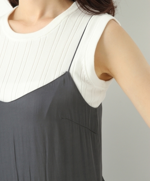 A part by（アパートバイ）の「サテンギャザーサロペット　749738 （サロペット/オーバーオール・レディース・テラコッタ/ネイビー・FREE）」の8枚目の写真