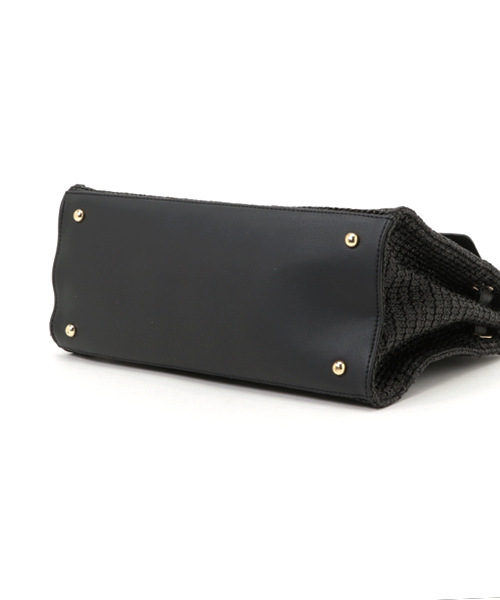 KOBE LETTUCE（コウベレタス）の「A4サイズOK♪Dailyにも旅行にも○今話題の上品バッグ！[ 裏地つき ]フラップ付きかごバッグ/レディース/神戸レタス/トートバッグ[B940]（かごバッグ・レディース・ブラック/キャメル/オフホワイト/ブラウン/ベージュ/ネイビー・FREE）」の8枚目の写真