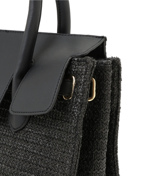 KOBE LETTUCE（コウベレタス）の「A4サイズOK♪Dailyにも旅行にも○今話題の上品バッグ！[ 裏地つき ]フラップ付きかごバッグ/レディース/神戸レタス/トートバッグ[B940]（かごバッグ・レディース・ブラック/キャメル/オフホワイト/ブラウン/ベージュ/ネイビー・FREE）」の9枚目の写真