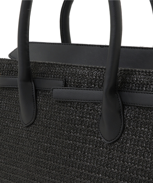 KOBE LETTUCE（コウベレタス）の「A4サイズOK♪Dailyにも旅行にも○今話題の上品バッグ！[ 裏地つき ]フラップ付きかごバッグ/レディース/神戸レタス/トートバッグ[B940]（かごバッグ・レディース・ブラック/キャメル/オフホワイト/ブラウン/ベージュ/ネイビー・FREE）」の10枚目の写真