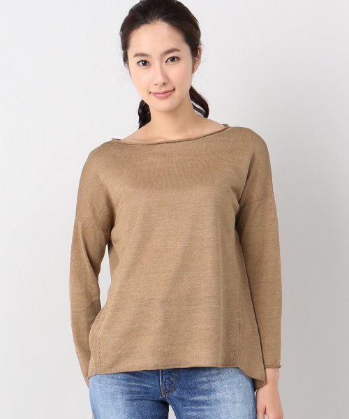 新品未使用　POSTELEGANT リネンシルク　プルオーバートップ　ベージュ POSTELEGANT リネンシルク プルオーバートップ ベージュ - メルカリ