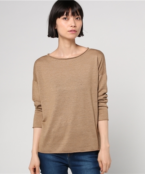 【新品未使用】Plage☆リネン混ダークブラウン長袖ニット プラージュ Plage 《予約》NEPLA. / ネプラ SP V ニット